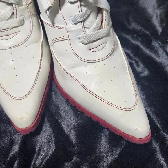 Vintage White Tennis Shoe Heels Size 8 - Picture 6 of 8